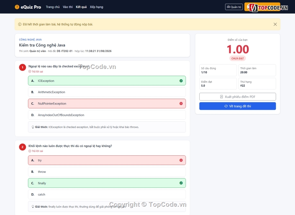 Web Thi Trắc Nghiệm Online,thi trắc nghiệm,code thi trắc nghiệm